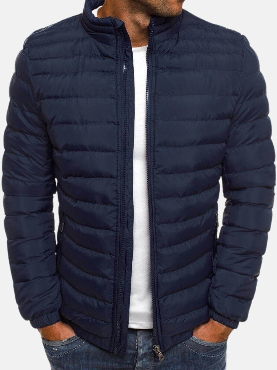 Herren Steppjacke – Slim Fit – Leicht Gepolstert – Hoher Kragen – Casual Look