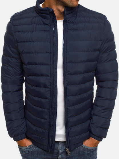 Herren Steppjacke – Slim Fit – Leicht Gepolstert – Hoher Kragen – Casual Look