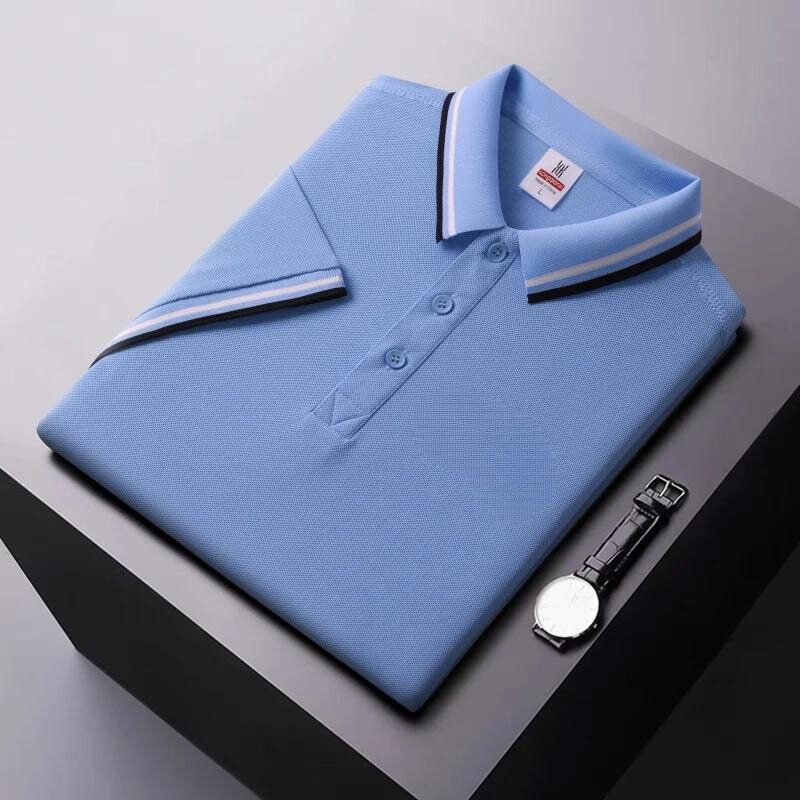 Herren Poloshirt – Regular Fit – Atmungsaktives Material – Gestreifter Kragen