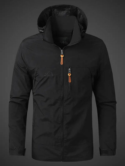 Herren Outdoorjacke – Wasserabweisend – Atmungsaktiv – Strukturierte Passform – Kapuze
