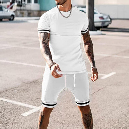 Herren Trainingsset – Slim Fit – Atmungsaktiver Stretch – Kurzarm & Shorts