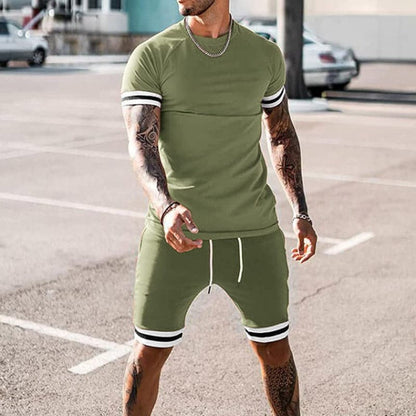 Herren Trainingsset – Slim Fit – Atmungsaktiver Stretch – Kurzarm & Shorts