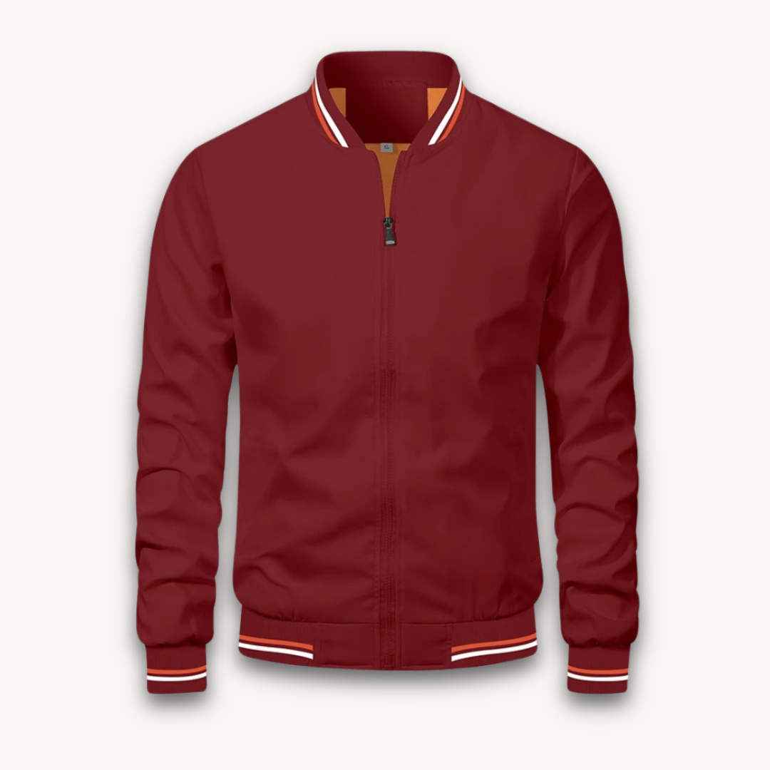 Herren Bomberjacke – Leichtes Material – Relaxed Fit – Reißverschluss – Ribb-Bündchen
