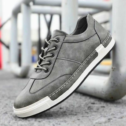 Herren Sneaker – Low Top – Lederoptik – Schnürung – Robuste Gummisohle