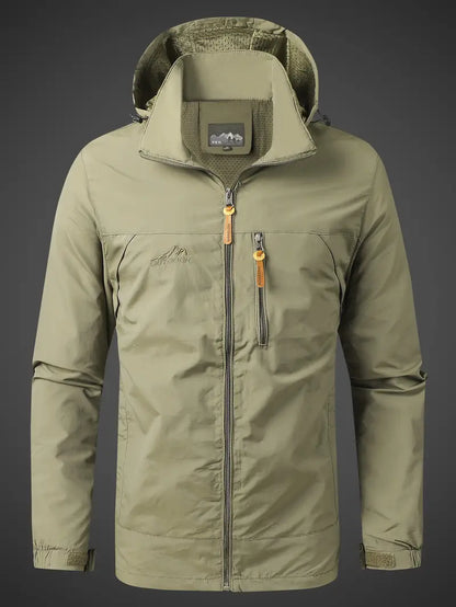 Herren Outdoorjacke – Wasserabweisend – Atmungsaktiv – Strukturierte Passform – Kapuze