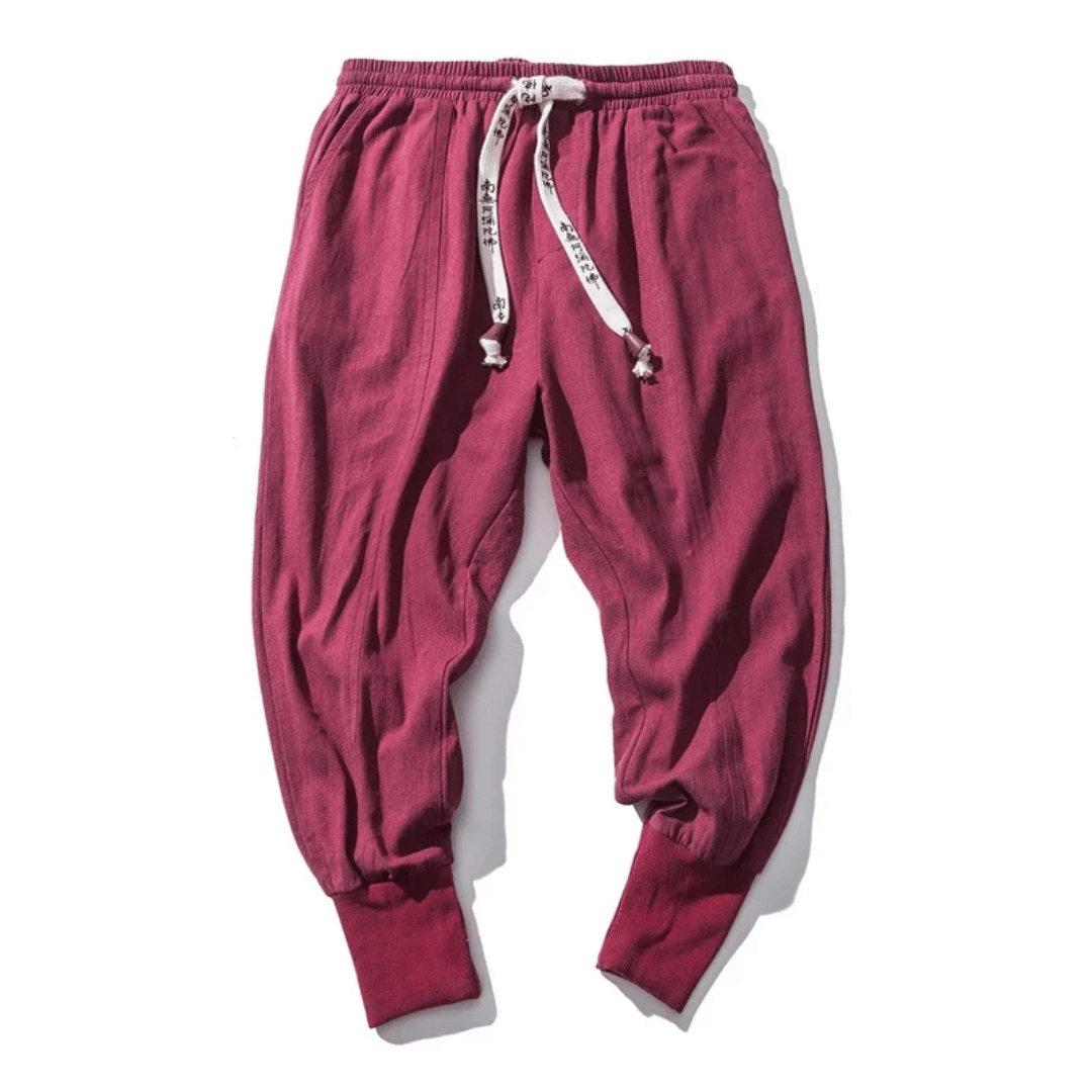 Herren Tapered-Hose – Lockerer Schnitt – Atmungsaktiv – Elastischer Bund mit Bündchen