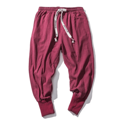 Herren Tapered-Hose – Lockerer Schnitt – Atmungsaktiv – Elastischer Bund mit Bündchen