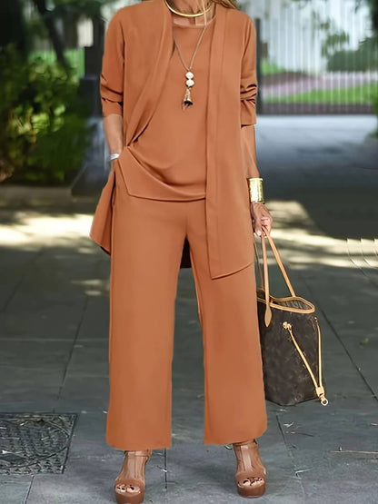 Damen Anzug – Weite Hose – Drapiertes Jackett – Lockerer Schnitt – Weiches Material
