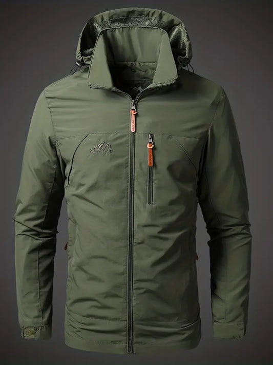 Herren Outdoorjacke – Wasserabweisend – Atmungsaktiv – Strukturierte Passform – Kapuze