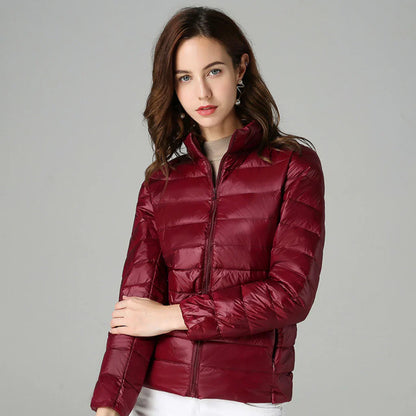 Damen Jacke – Slim Fit – Leicht – Wasserabweisend – Gesteppt – Hoher Kragen