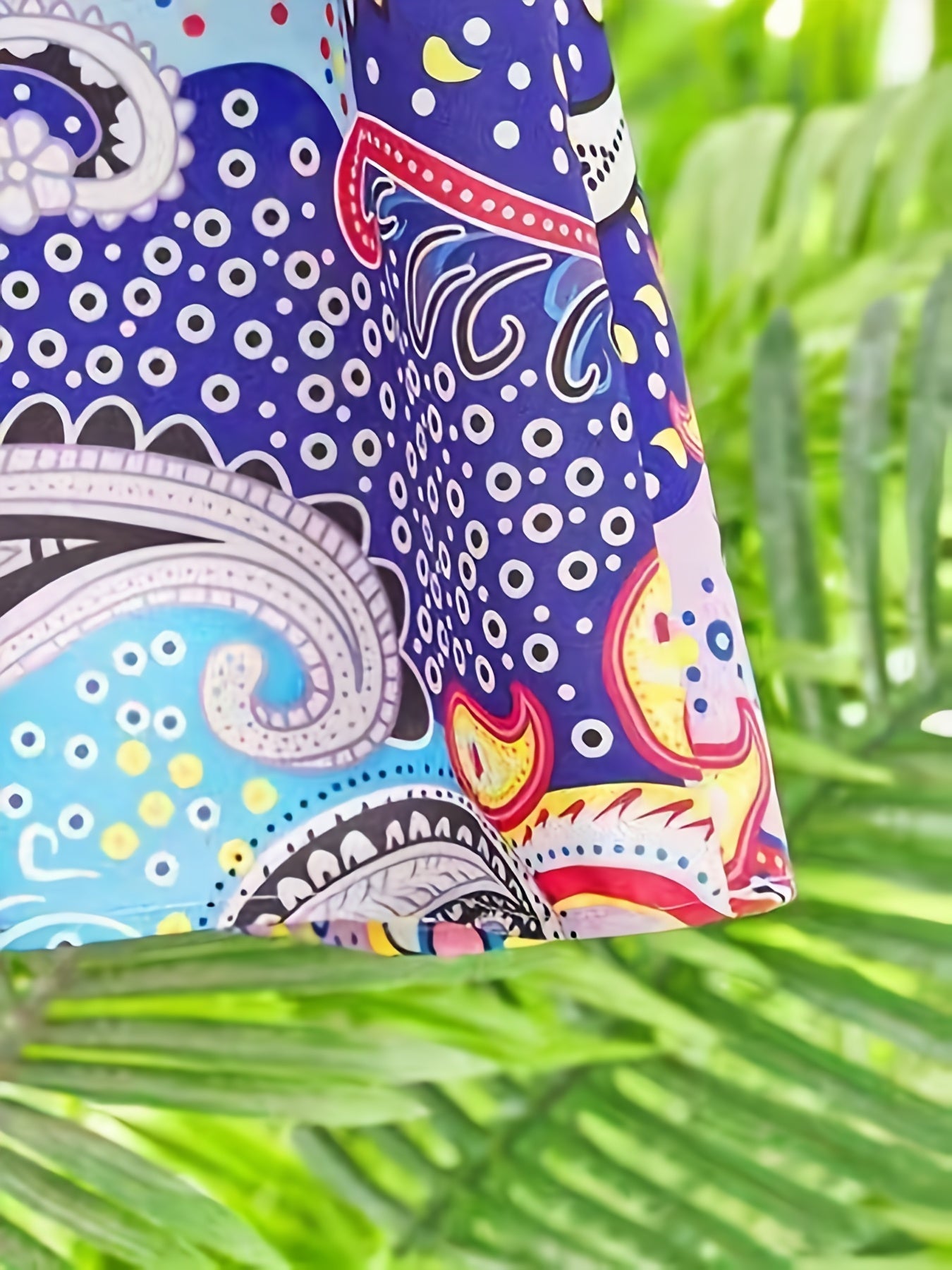 Damen Boho Kleid – Fließend Locker – V-Ausschnitt – Bellärmel – Atmungsaktive Qualität