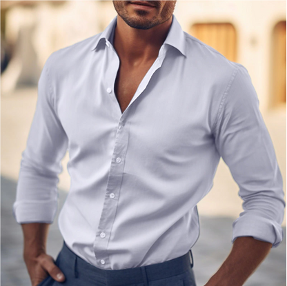 Herren Hemd – Slim Fit – Atmungsaktiver Stoff – Langarm – Button-Down-Kragen
