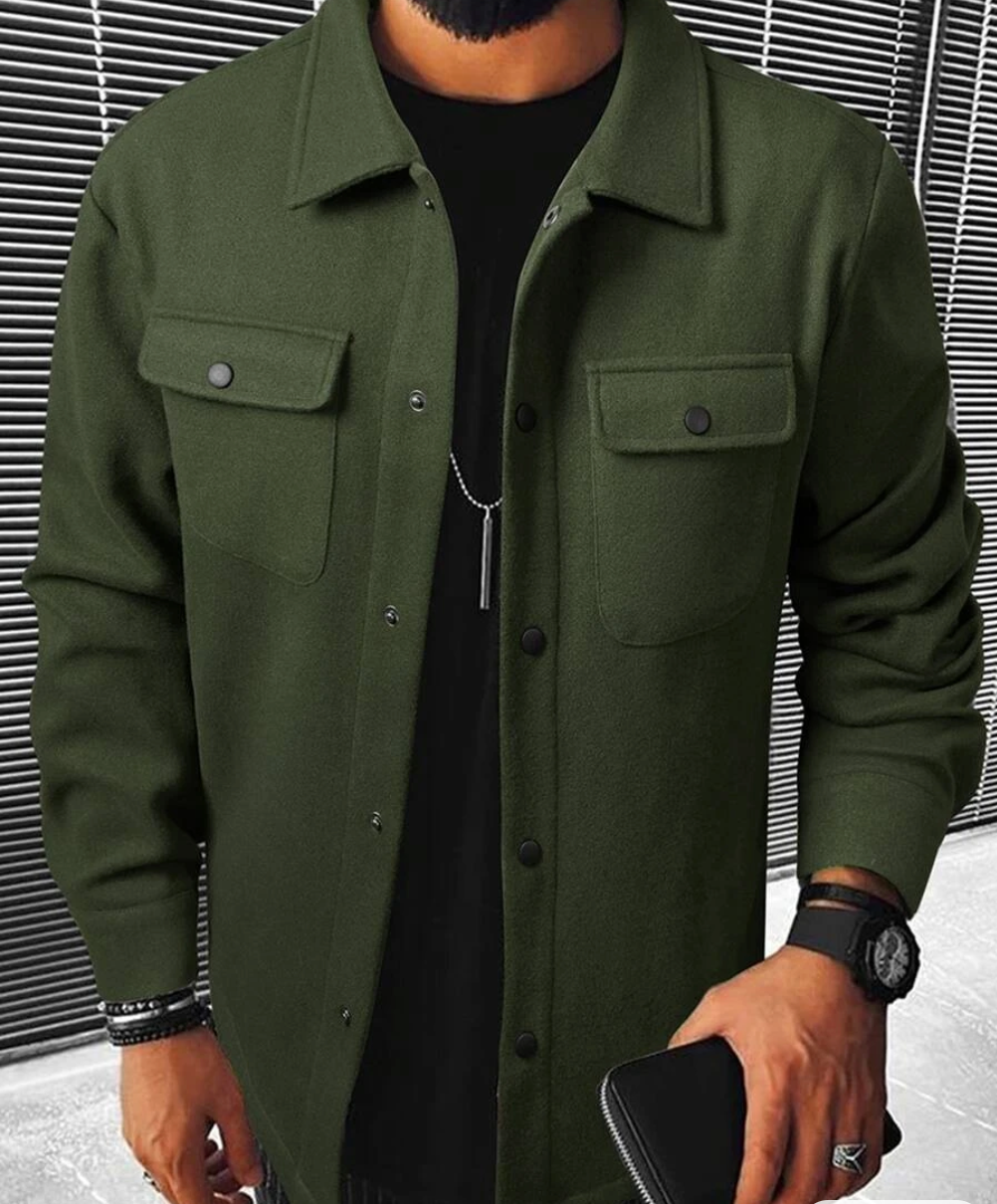 Herren Freizeithemd – Relaxed Fit – Weiches Luxusmaterial – Knopfleiste & Brusttaschen