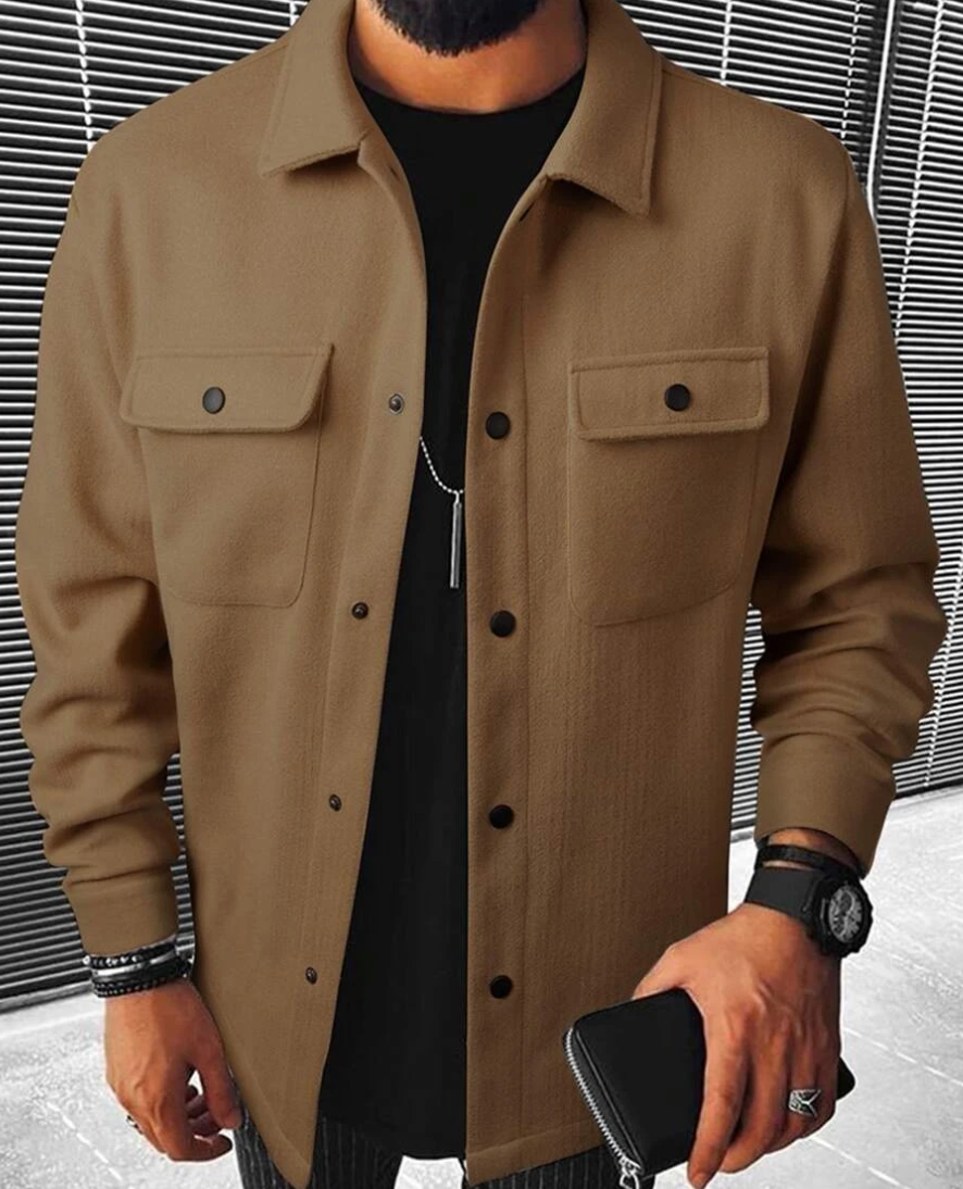 Herren Freizeithemd – Relaxed Fit – Weiches Luxusmaterial – Knopfleiste & Brusttaschen