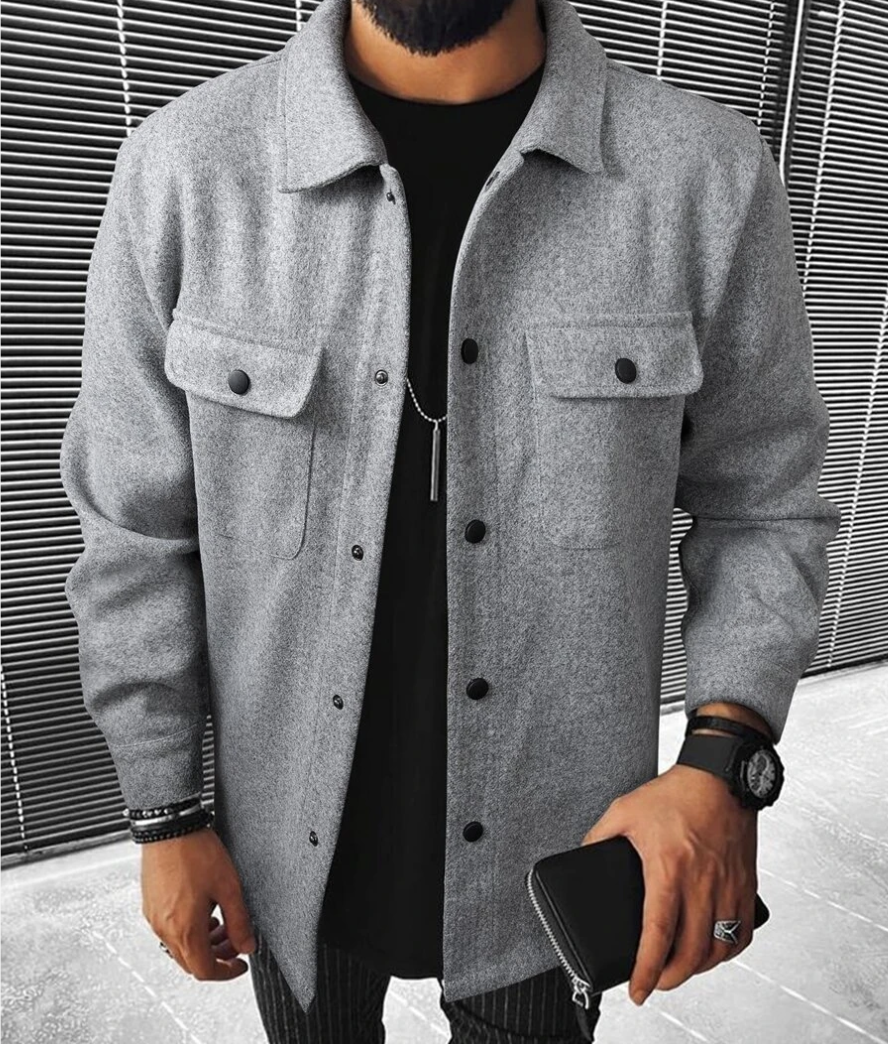 Herren Freizeithemd – Relaxed Fit – Weiches Luxusmaterial – Knopfleiste & Brusttaschen