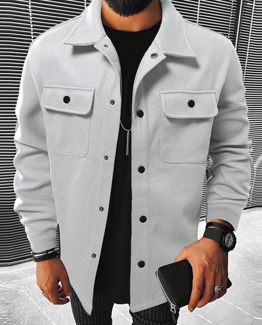 Herren Freizeithemd – Relaxed Fit – Weiches Luxusmaterial – Knopfleiste & Brusttaschen