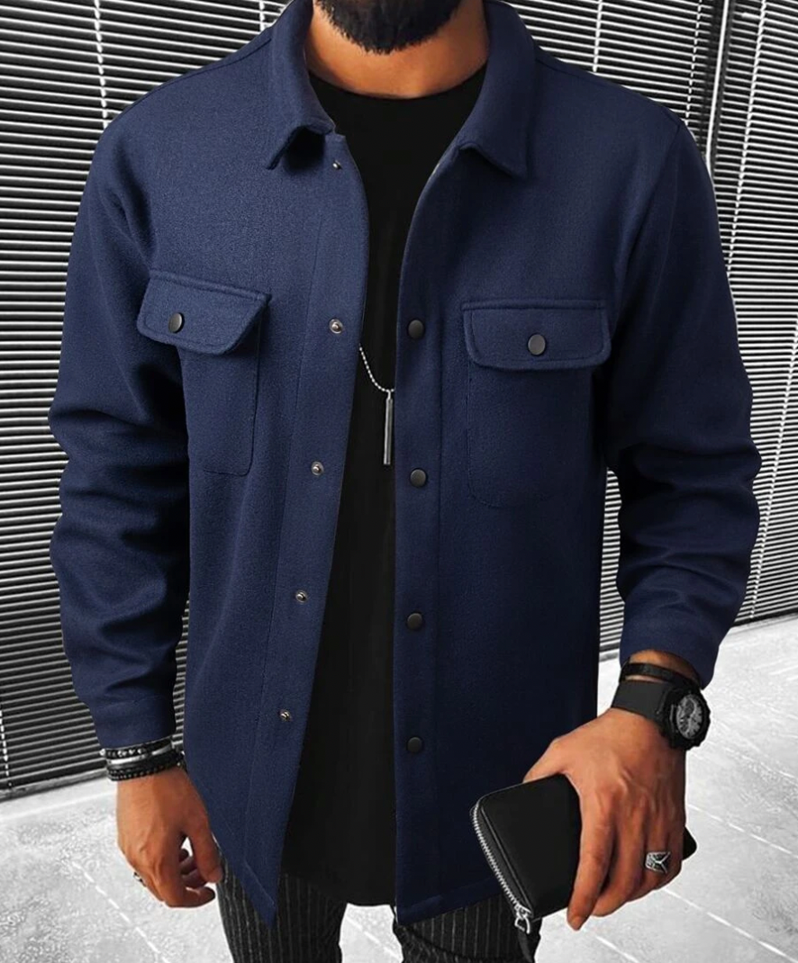 Herren Freizeithemd – Relaxed Fit – Weiches Luxusmaterial – Knopfleiste & Brusttaschen