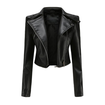 Damen Bikerjacke – Taillierter Schnitt – Asymmetrischer Reißverschluss – Elegant Modern