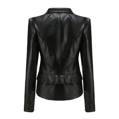 Damen Bikerjacke – Taillierter Schnitt – Asymmetrischer Reißverschluss – Elegant Modern