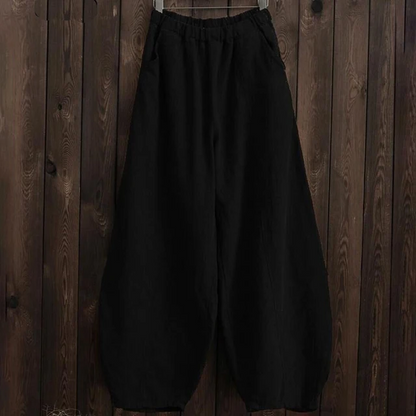 Damen Weite Hose – Atmungsaktiver Stoff – Lockere Passform – Elastischer Bund