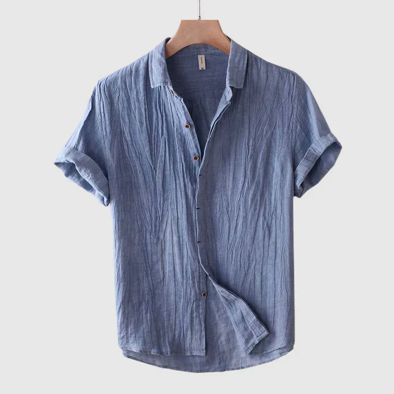Herren Kurzarmhemd – Lockerer Schnitt – Knopfleiste – Natürliche Fasern – Casual Look