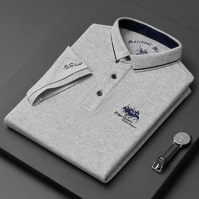 Herren Poloshirt – Soft Knit – Regular Fit – Kurzarm – Gestickte Details