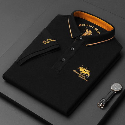Herren Poloshirt – Soft Knit – Regular Fit – Kurzarm – Gestickte Details