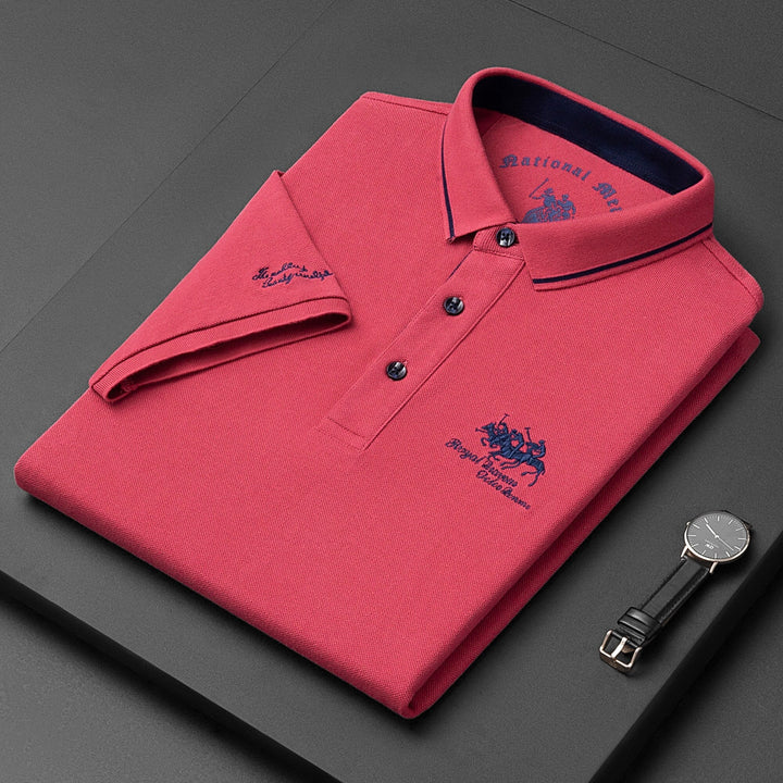 Herren Poloshirt – Soft Knit – Regular Fit – Kurzarm – Gestickte Details