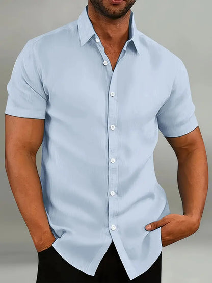 Herren Freizeithemd – Tailored Fit – Kurzarm – Atmungsaktive Naturfasern
