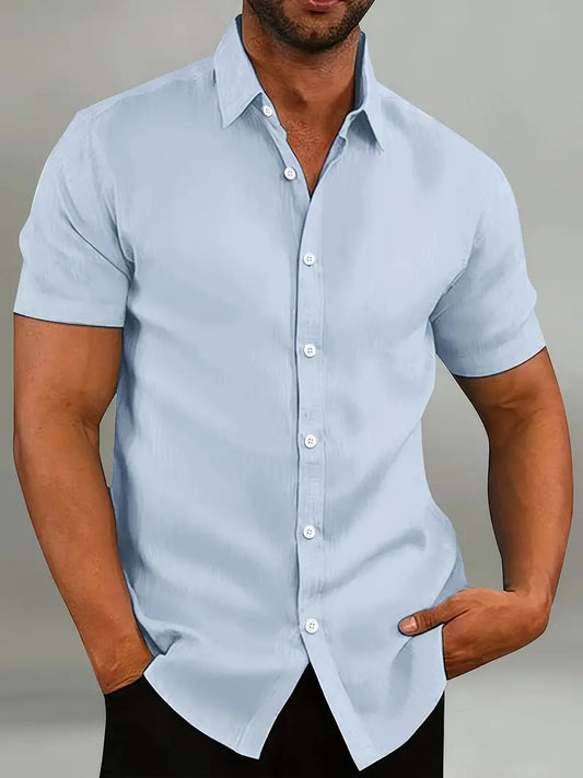 Herren Freizeithemd – Tailored Fit – Kurzarm – Atmungsaktive Naturfasern