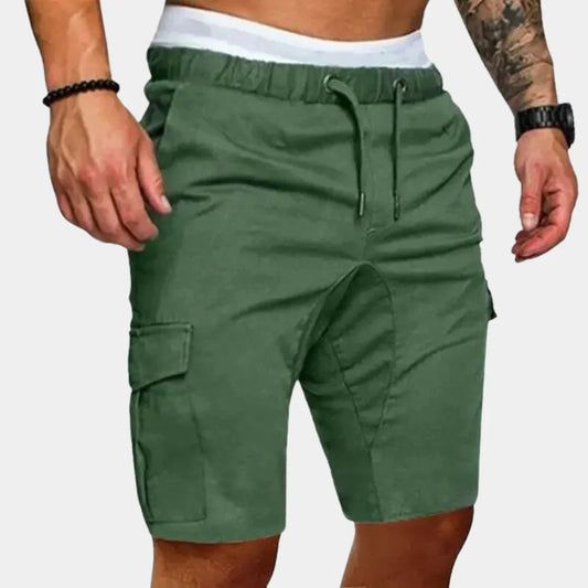 Herren Cargo Shorts – Relaxed Fit – Knie­lang – Atmungsaktive Mischung – Kordelzug