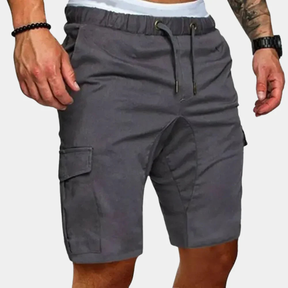 Herren Cargo Shorts – Relaxed Fit – Knie­lang – Atmungsaktive Mischung – Kordelzug