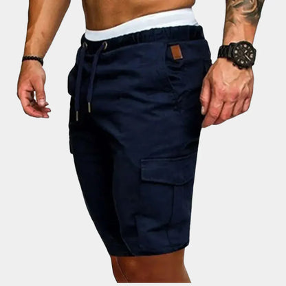 Herren Cargo Shorts – Relaxed Fit – Knie­lang – Atmungsaktive Mischung – Kordelzug
