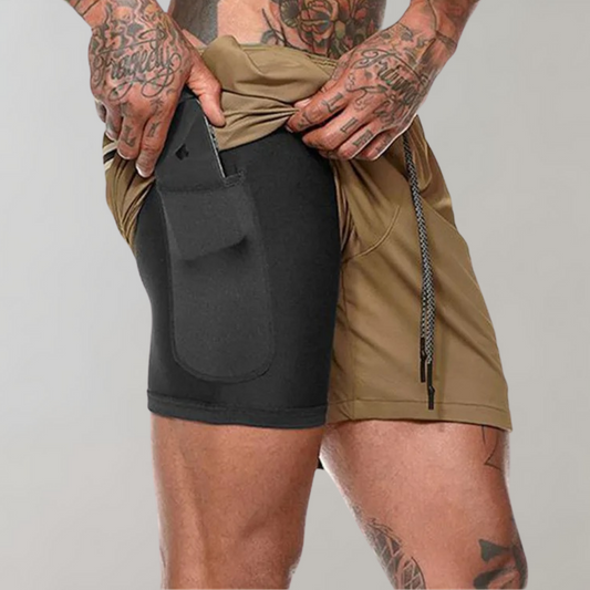 Herren Fitness Shorts – Slim Fit – 2-in-1 Design – Atmungsaktive Stretch-Qualität