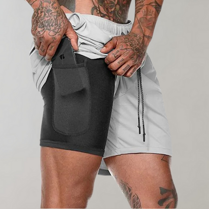 Herren Fitness Shorts – Slim Fit – 2-in-1 Design – Atmungsaktive Stretch-Qualität