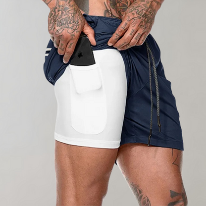 Herren Fitness Shorts – Slim Fit – 2-in-1 Design – Atmungsaktive Stretch-Qualität