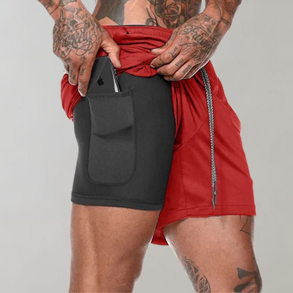 Herren Fitness Shorts – Slim Fit – 2-in-1 Design – Atmungsaktive Stretch-Qualität