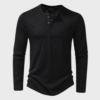 Herren Henley Shirt – Slim Fit – Atmungsaktives Gewebe – Langarm Freizeitstil