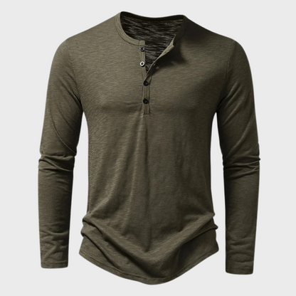 Herren Henley Shirt – Slim Fit – Atmungsaktives Gewebe – Langarm Freizeitstil