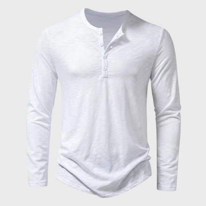 Herren Henley Shirt – Slim Fit – Atmungsaktives Gewebe – Langarm Freizeitstil