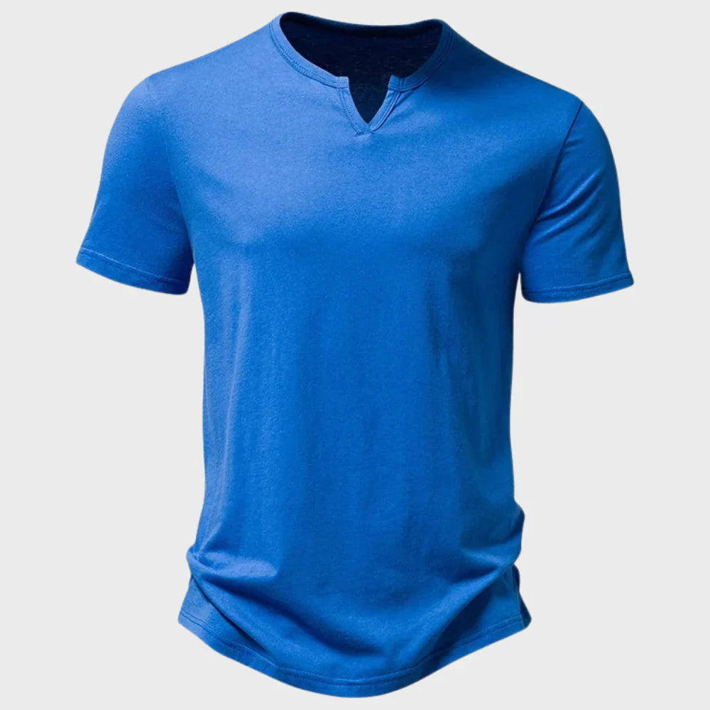 Herren T-Shirt – Soft Knit – Regular Fit – Henley Kragen – Kurzarm Atmungsaktiv