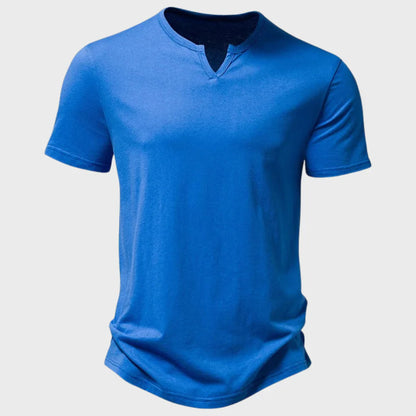 Herren T-Shirt – Soft Knit – Regular Fit – Henley Kragen – Kurzarm Atmungsaktiv