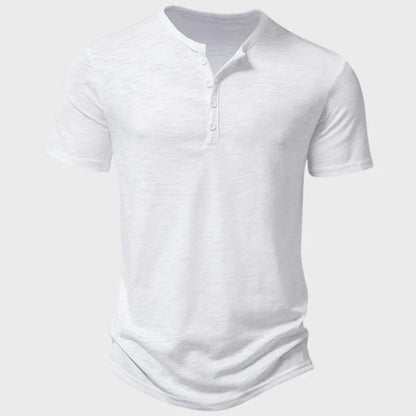 Herren T-Shirt – Soft Knit – Regular Fit – Henley Kragen – Kurzarm Atmungsaktiv