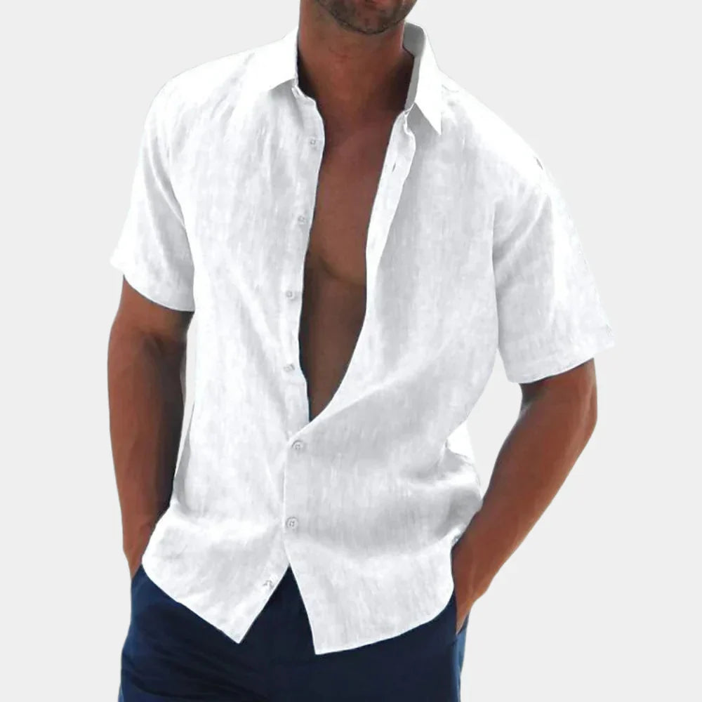 Herren Kurzarmhemd – Relaxed Fit – Atmungsaktives Gewebe – Knopfleiste Casual