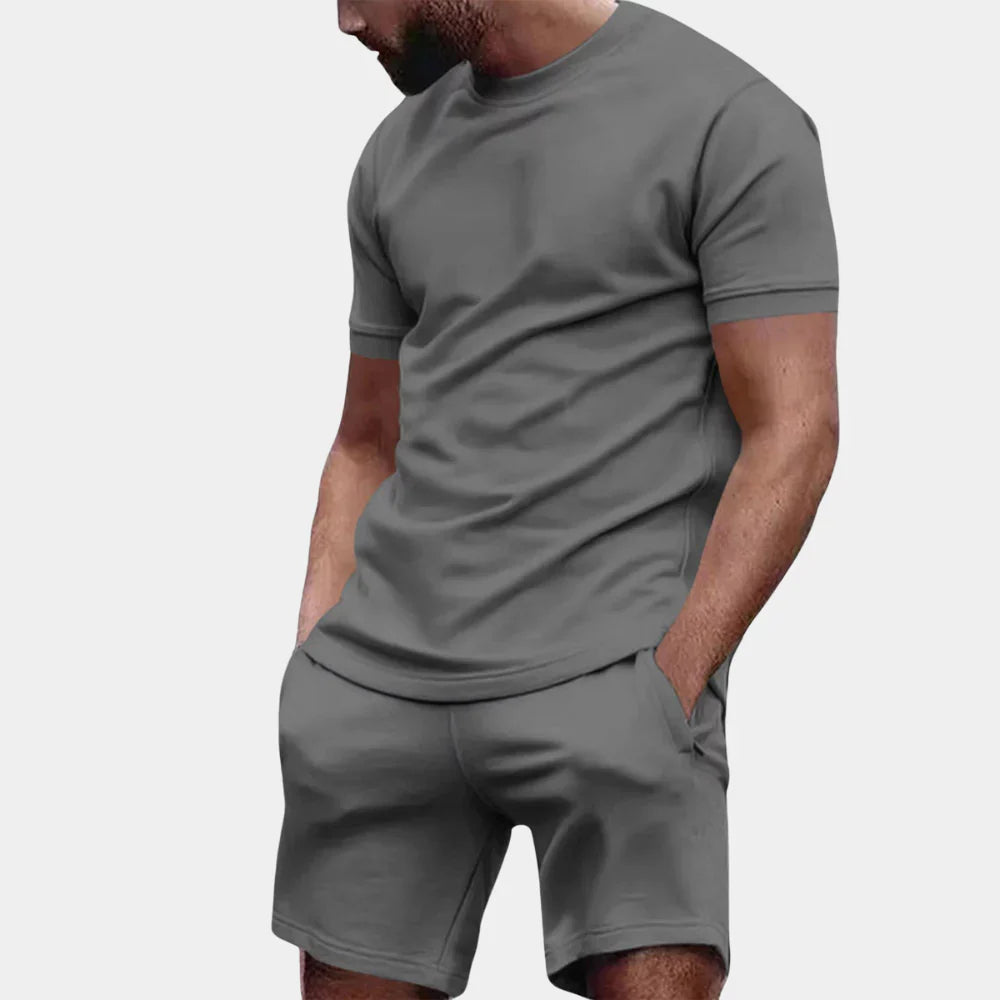 Herren Freizeitset – Regular Fit T-Shirt & Relaxed Shorts – Atmungsaktives Gewebe