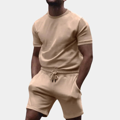 Herren Freizeitset – Regular Fit T-Shirt & Relaxed Shorts – Atmungsaktives Gewebe