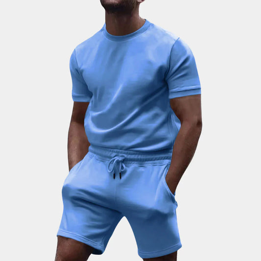 Herren Freizeitset – Regular Fit T-Shirt & Relaxed Shorts – Atmungsaktives Gewebe