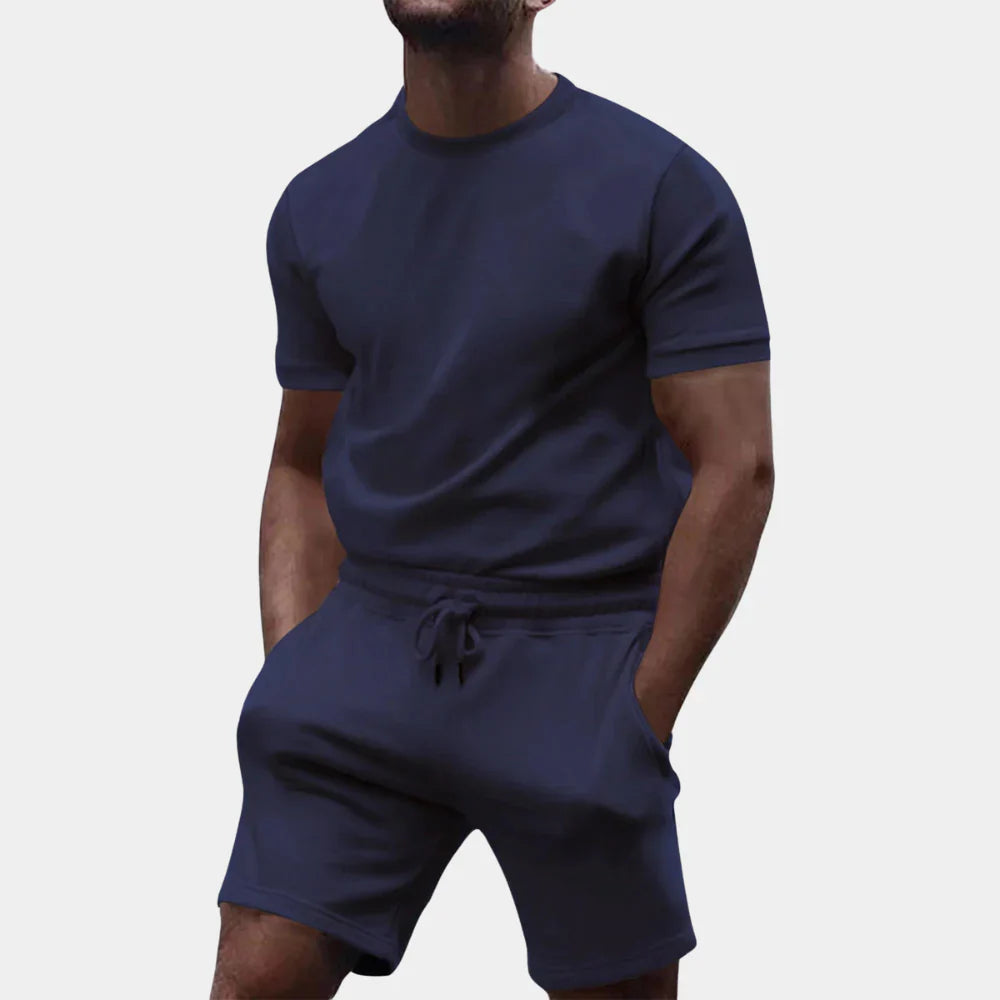 Herren Freizeitset – Regular Fit T-Shirt & Relaxed Shorts – Atmungsaktives Gewebe