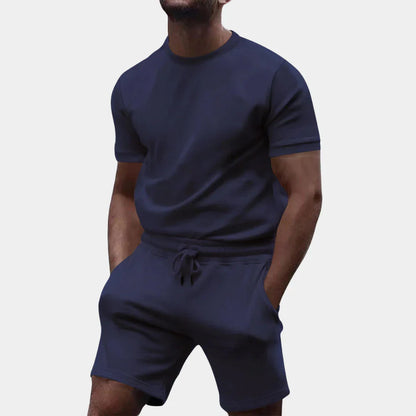Herren Freizeitset – Regular Fit T-Shirt & Relaxed Shorts – Atmungsaktives Gewebe