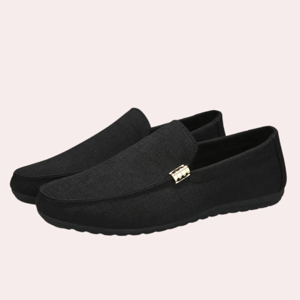 Herren Loafer – Slip-On Design – Atmungsaktives Geflecht – Metallakzent – Elegant